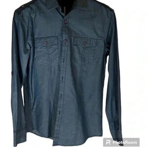 I.N.C men's long sleeve gray sports cotton shirt size small